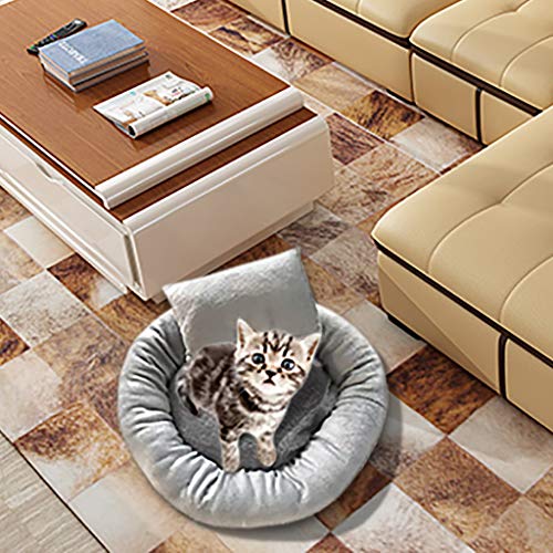 FELZ Cama para Perro y Gato, Cómodo Terciopelo Completo EláStico Gato Perro Mascota Nido Cama para Gatos Perrera Conjunto De 3 Piezas, Cama + Cushion + Almohada