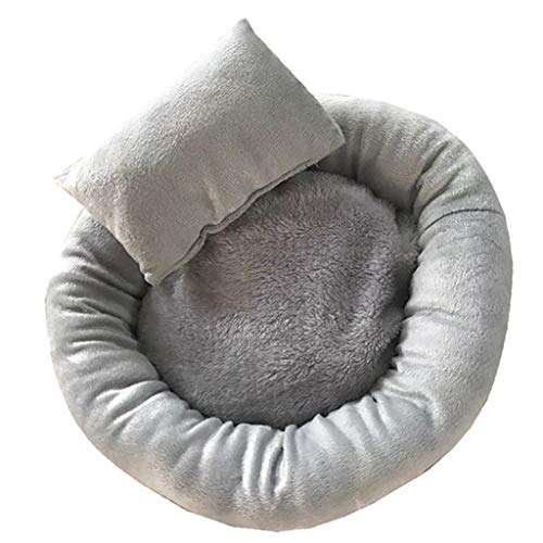 FELZ Cama para Perro y Gato, Cómodo Terciopelo Completo EláStico Gato Perro Mascota Nido Cama para Gatos Perrera Conjunto De 3 Piezas, Cama + Cushion + Almohada