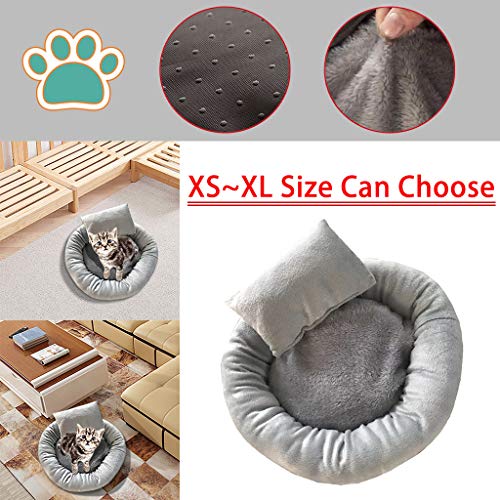 FELZ Cama para Perro y Gato, Cómodo Terciopelo Completo EláStico Gato Perro Mascota Nido Cama para Gatos Perrera Conjunto De 3 Piezas, Cama + Cushion + Almohada