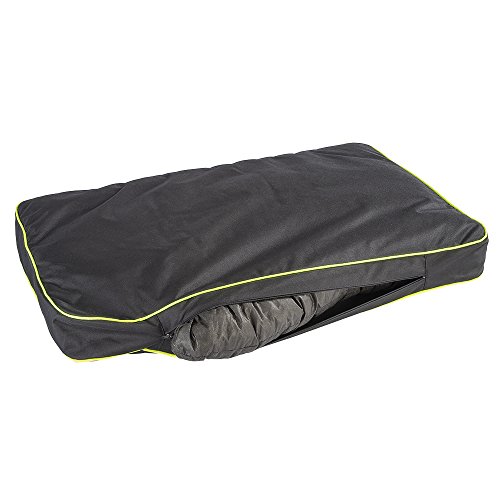 Feplast 81088017 Colchón para Perros Polo 80, Tejido Técnico Antiarañazos e Impermeable, Acolchado Extraíble, 80 x 50 x 8 Cm Negro