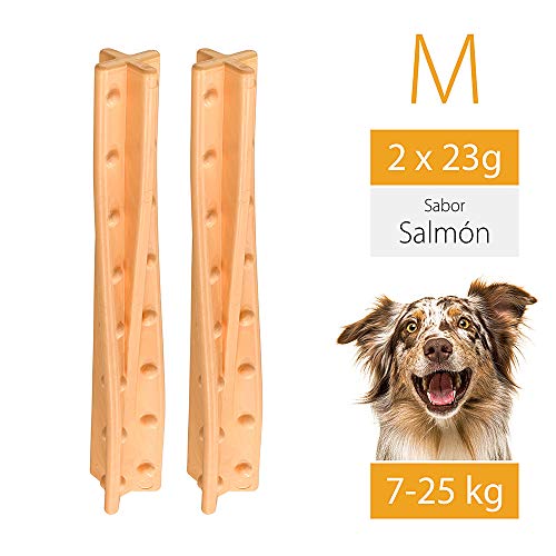 Ferplast Goodbite Natural Helix M Juguete Hueso À Hélice para La Higiene Oral, Sabor A Salmón, Perro Medio - Grande (7-25 Kg), Natural, 2 Piezas De 23G 1 Unidad 46 g