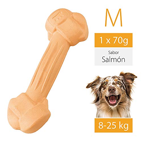 Ferplast Goodbite Natural M Juguete Hueso para La Higiene Oral, Sabor A Salmón, Perro Medio - Grande (8-25 Kg), Natural, 1 Pieza De 70G 1 Unidad 73.5 g