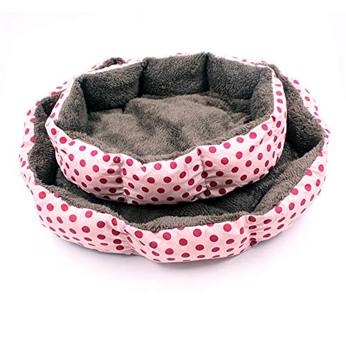 fghdfdhfdgjhh Punteada Octogonal Perrera Suave Terciopelo de algodón súper cálido Invierno Cama del Perro Gato Nido Nido extraíble de Lavado de Onda Mascotas (30 * 22 * â€‹â€‹18 cm, 1)