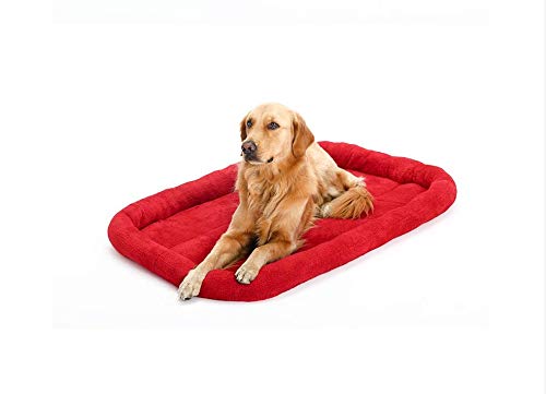 FHKGCD Cama para Perros Grande Cojín para Mascotas Cojín para Dormir Cálido Cama Golden Retriever Jaula para Cachorros Alfombra para Casa para Mascotas Casa para Perros Al Aire Libre, Rojo, L