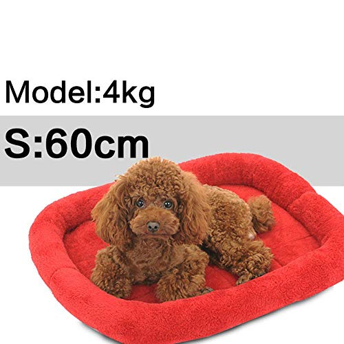 FHKGCD Cama para Perros Grande Cojín para Mascotas Cojín para Dormir Cálido Cama Golden Retriever Jaula para Cachorros Alfombra para Casa para Mascotas Casa para Perros Al Aire Libre, Rojo, L