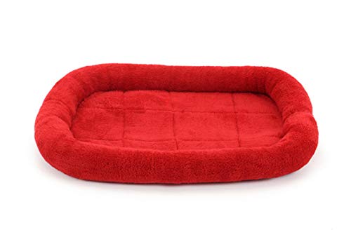 FHKGCD Cama para Perros Grande Cojín para Mascotas Cojín para Dormir Cálido Cama Golden Retriever Jaula para Cachorros Alfombra para Casa para Mascotas Casa para Perros Al Aire Libre, Rojo, L