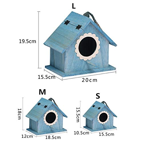 FHLH Nido de Pájaro Al Aire Libre decoración de la casa del pájaro Retro Crafts decoración de jardín Nido Caja Hecha a Mano Nest Box House Diseño Elegante y Práctico (Color : Verde, Size : S)