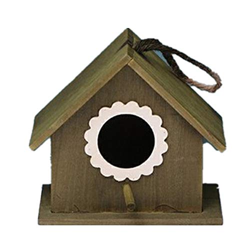 FHLH Nido de Pájaro Al Aire Libre decoración de la casa del pájaro Retro Crafts decoración de jardín Nido Caja Hecha a Mano Nest Box House Diseño Elegante y Práctico (Color : Verde, Size : S)