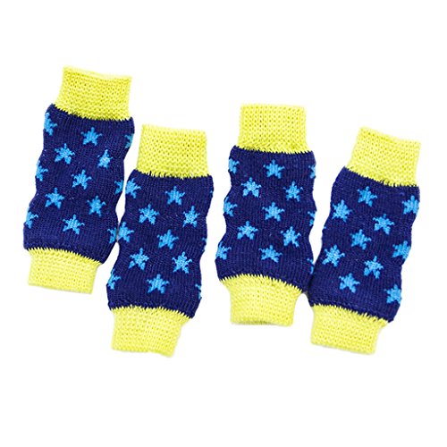 FLAMEER Calcetines de Protección de Piernas de Perritos de Algodón Color Azul Profundo - 8 Unidades