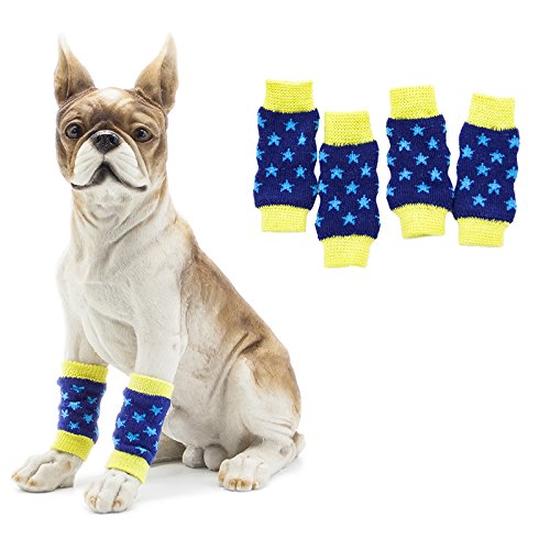 FLAMEER Calcetines de Protección de Piernas de Perritos de Algodón Color Azul Profundo - 8 Unidades