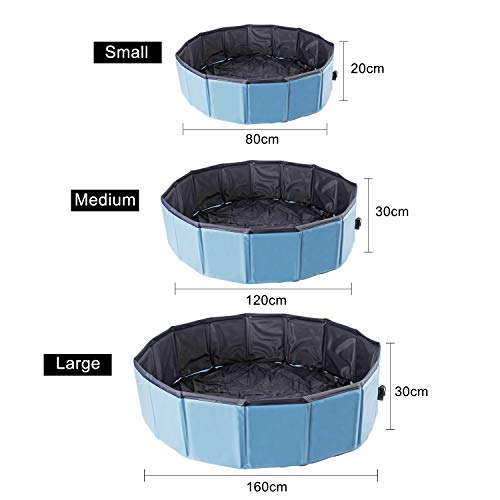 Forever Speed Piscina perros Gatos para perros grandes Portátil Bañera Baño de Mascota Plegable Piscina de Baño Doggy Pool 80 x 20 cm Azul