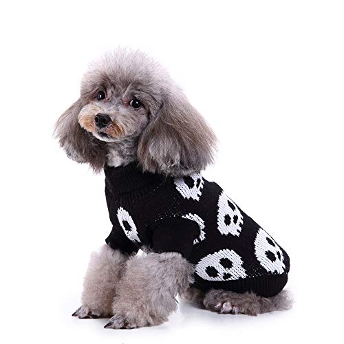 Fossrn Disfraz Halloween Perro Pequeño Chihuahua Yorkshire Jersey de Tejido de Punto con Patrón de Araña para Mascota Gato Cachorros