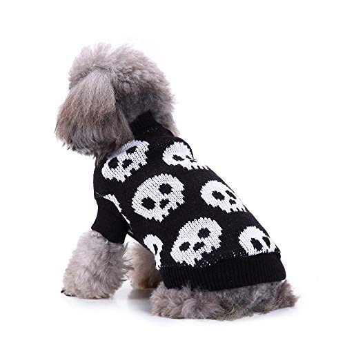 Fossrn Disfraz Halloween Perro Pequeño Chihuahua Yorkshire Jersey de Tejido de Punto con Patrón de Araña para Mascota Gato Cachorros