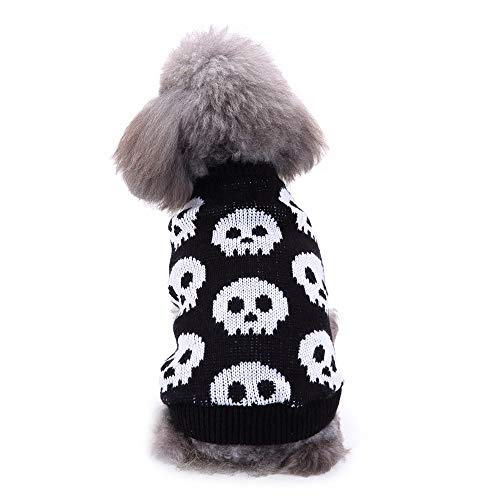 Fossrn Disfraz Halloween Perro Pequeño Chihuahua Yorkshire Jersey de Tejido de Punto con Patrón de Araña para Mascota Gato Cachorros