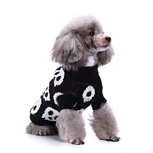 Fossrn Disfraz Halloween Perro Pequeño Chihuahua Yorkshire Jersey de Tejido de Punto con Patrón de Araña para Mascota Gato Cachorros