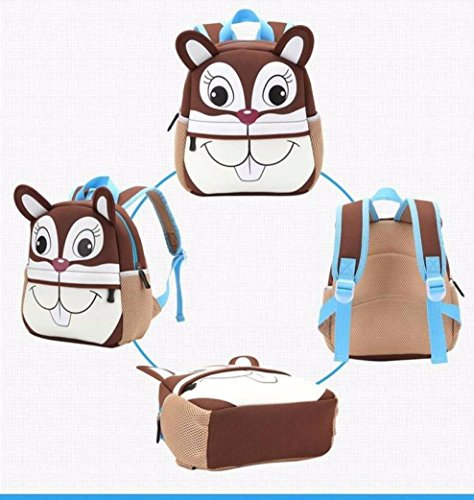 Fossrn Mochila de Escolares,3D Animales Bolsos para Infantil Niño Niña de 2 a 6 años para Guardería Primaria (Jirafa)