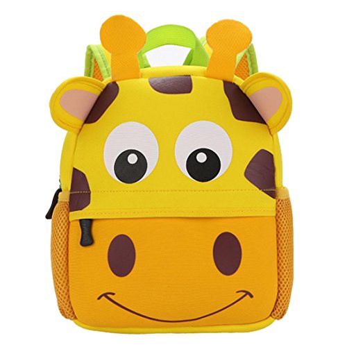 Fossrn Mochila de Escolares,3D Animales Bolsos para Infantil Niño Niña de 2 a 6 años para Guardería Primaria (Jirafa)