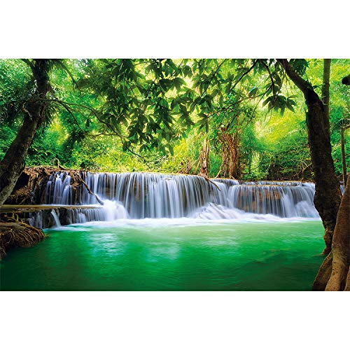 Foto mural Cascada de Feng Shui Decoración Naturaleza Selva Paisaje Paraíso Vacaciones Tailandia Asia Wellness Spa Relax I foto-mural foto póster deco pared by GREAT ART (210 x 140 cm)