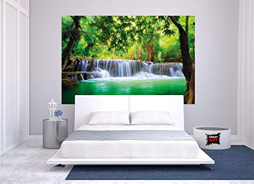 Foto mural Cascada de Feng Shui Decoración Naturaleza Selva Paisaje Paraíso Vacaciones Tailandia Asia Wellness Spa Relax I foto-mural foto póster deco pared by GREAT ART (210 x 140 cm)