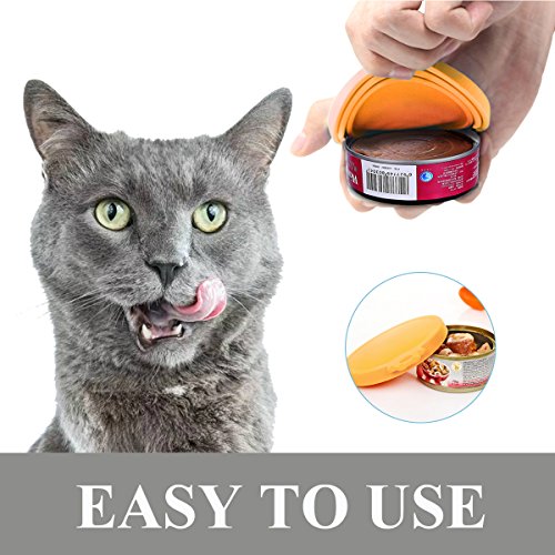 FRETOD Universal Stretchable Silicone Caps de Lata para Mascota, Perro, Gato - Pack de 4