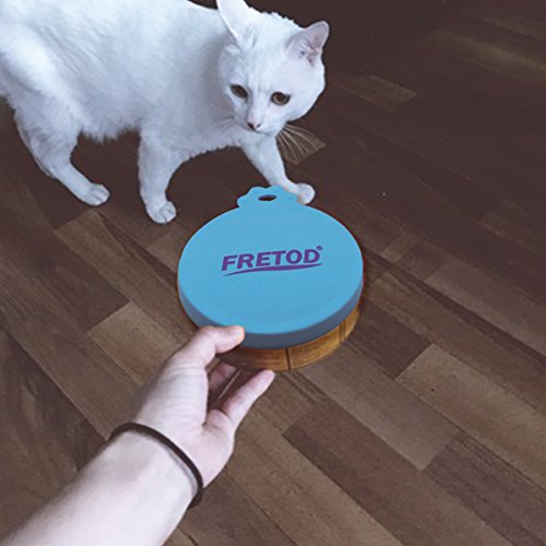 FRETOD Universal Stretchable Silicone Caps de Lata para Mascota, Perro, Gato - Pack de 4