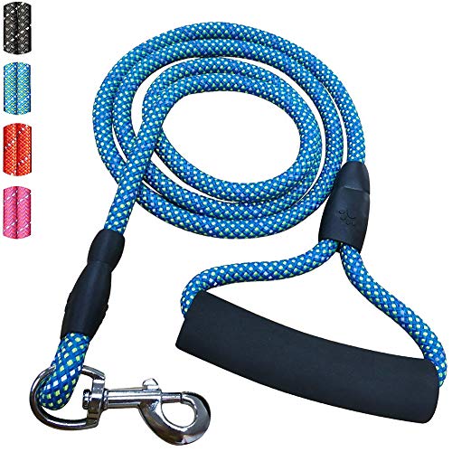 FTEOX Correa para Perro, cómoda asa Acolchada Altamente Reflectante, Segura en la Oscuridad, Cuerda de Escalada Ligera y Resistente para Perros pequeños, medianos y Grandes, Incluye Collar de Perro