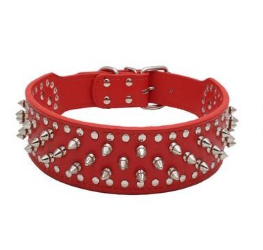 Fully perro Collar de seguridad Choke Collar Mashroom picos tachuelas ajustable Labrador Huskie 5 cm de ancho (L, rosso)