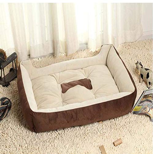 FVNJHL Material Suave Cama de Perro de otoño Invierno para Mascotas con colchón extraíble Puppy Cat Nest Kennel Petshop Productos 60X45X15Cm