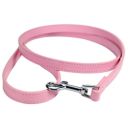 FZQ Tracción Cuerda Mascota Perro PU Material aleación Gancho Hebilla 1,5/2cm Ancho 120cm Largo Opcional fácil de Desmontar,Pink,L