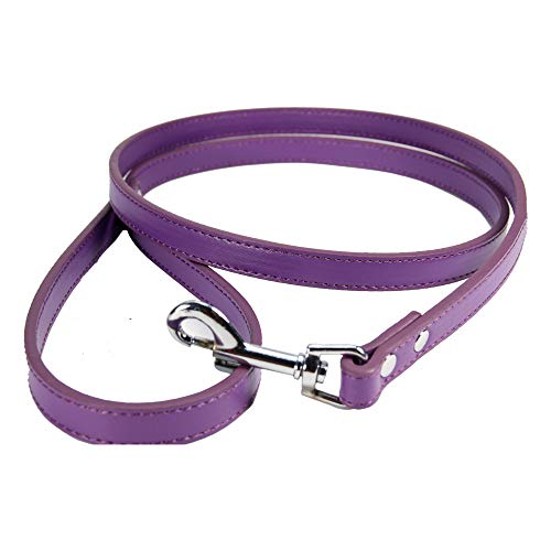 FZQ Tracción Cuerda Mascota Perro PU Material aleación Gancho Hebilla 1,5/2cm Ancho 120cm Largo Opcional fácil de Desmontar,Purple,L