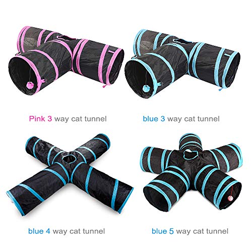 Galapara Túnel De 5 Vías para Gatos, Tamaño Grande, para Interior Y Exterior, Plegable para Mascotas, Juguete Gato Interactivo con Bolsa De Almacenamiento para Gato, Perro, Cachorro, Gatito, Conejo