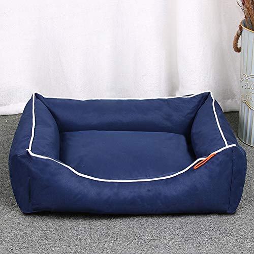 GAOXIAOMEI Cama para Perros Pequenios Lavable, Sofá para Perros Medianos, Cojín para Perros Invierno, Cama para Mascotas Perros Gatos, Cesta para Perro Desmontable y Lavable a Máquina,Azul