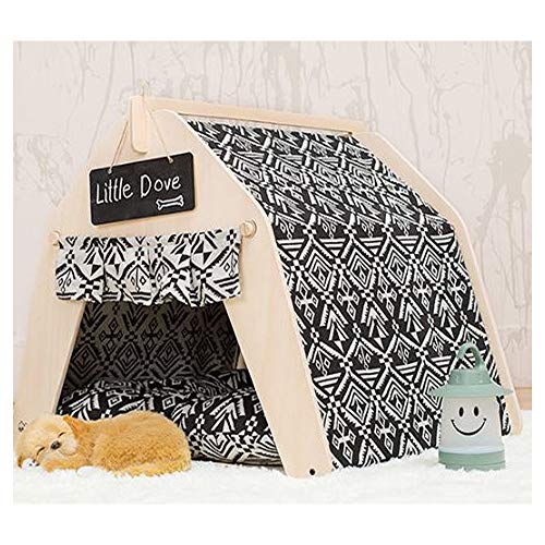 GDDYQ Casa para Mascotas, Juego de Interior para Perros, casa de Juego para Perros, instalada con Pizarra. Limpieza extraíble Conveniente para Cuatro Estaciones,Tent,S