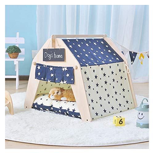 GDDYQ Tienda de Mascotas Juego de Perro para Perros Casa de la Perrera Regalo Hermoso Instalación Conveniente Limpieza con Pizarra,thickpad,S