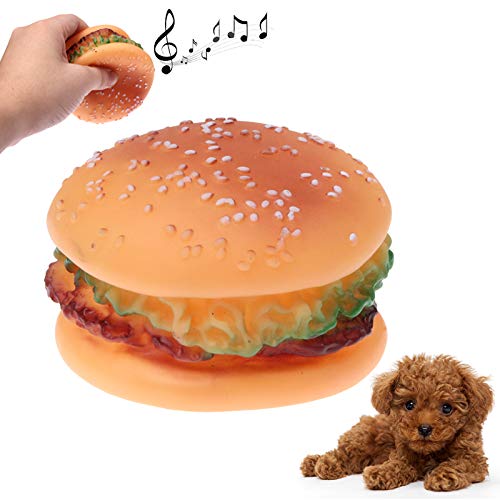 GENG Juguete de Descanso para Animales pequeños, Juguete Actividad Interactiva Perro, en Forma de Hamburguesa de plástico Juguetes for Mascotas con Silbato for Perros/Gatos