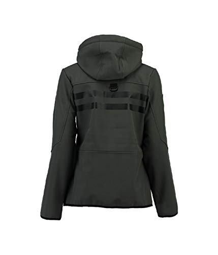 Geographical Norway - Chaqueta cortavientos impermeable multifunción para mujer, para el exterior, Otoño-Invierno, Chaqueta softshell., Manga larga, Mujer, color Gris oscuro 007., tamaño S