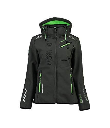 Geographical Norway - Chaqueta cortavientos impermeable multifunción para mujer, para el exterior, Otoño-Invierno, Chaqueta softshell., Manga larga, Mujer, color Gris oscuro 007., tamaño S