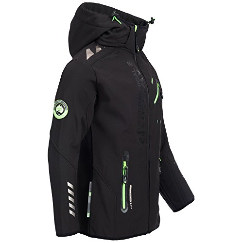 Geographical Norway - Chaqueta Rainman Turbo-Dry para hombre con tejido softshell y capucha Negro
 L