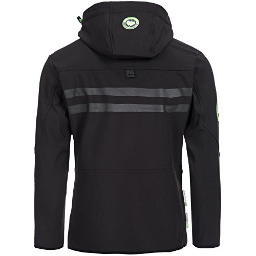 Geographical Norway - Chaqueta Rainman Turbo-Dry para hombre con tejido softshell y capucha Negro
 L