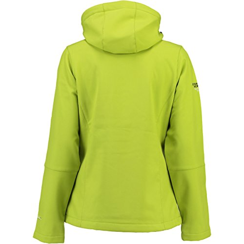 Geographical Norway Outdoor Platinum Turbo-Dry - Chaqueta softshell con capucha para mujer, Todo el año, Softshell, Manga larga, Mujer, color Limón., tamaño L