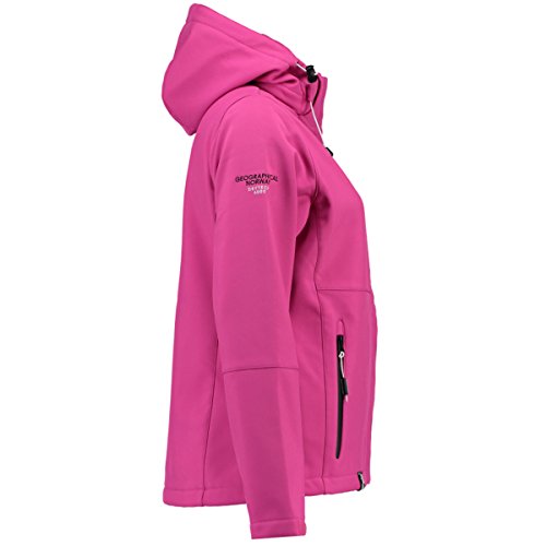 Geographical Norway Outdoor Platinum Turbo-Dry - Chaqueta softshell con capucha para mujer, Todo el año, Softshell, Manga larga, Mujer, color Rosa., tamaño S