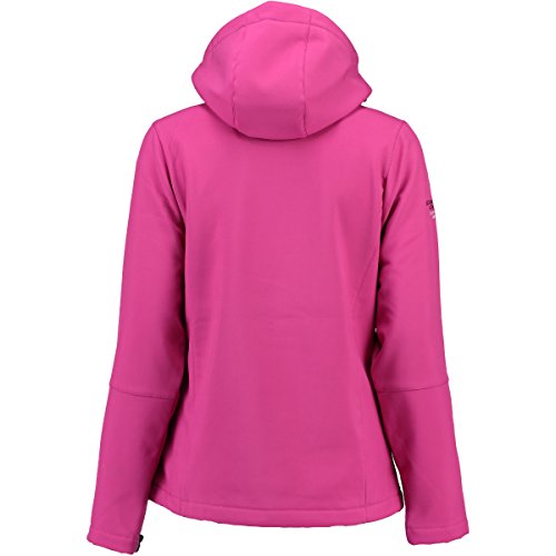 Geographical Norway Outdoor Platinum Turbo-Dry - Chaqueta softshell con capucha para mujer, Todo el año, Softshell, Manga larga, Mujer, color Rosa., tamaño S