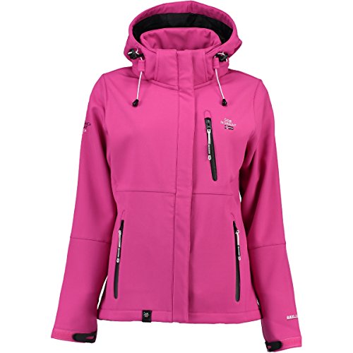 Geographical Norway Outdoor Platinum Turbo-Dry - Chaqueta softshell con capucha para mujer, Todo el año, Softshell, Manga larga, Mujer, color Rosa., tamaño S