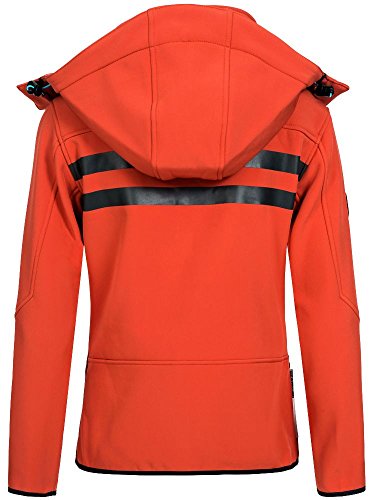 Geographical Norway Romantic Turbo-Dry - Chaqueta para mujer (softshell, con capucha extraíble), otoño-invierno, Chaqueta softshell., Mujer, color Coral/azul., tamaño S