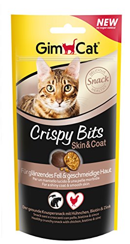 GimCat Crispy bits Skin & Coat Snack Crujiente, 3 x 40 g