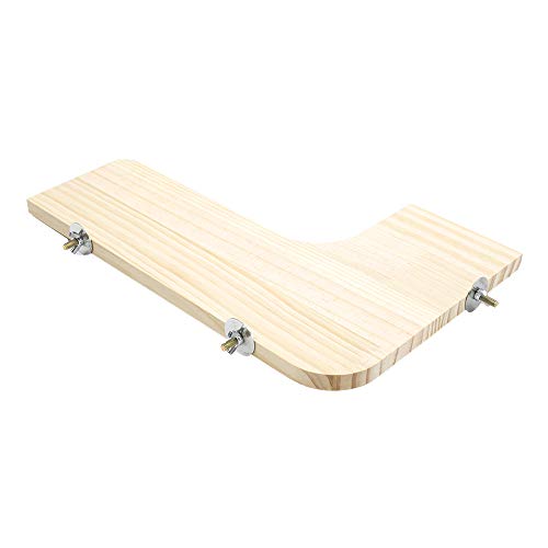 GNB PET Natural Madera Estar Plataforma,L Forma Trampolín para Hamster Chinchilla,Ratón,Rata,Jerbo con 304 Inoxidable Acero Arandelas