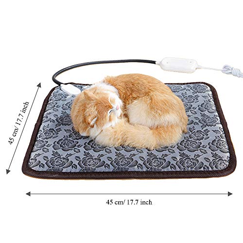 GNSDA Almohadilla calefactora para Mascotas, Almohadillas calefactoras para Gatos y Perros, Alfombrilla calefactora eléctrica Impermeable para Interiores,protección contra sobrecalentamiento