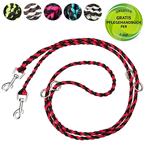 Golden Pets Paracord - Correa para Perros (2 m, 4 Posiciones, Reflectante, Muy Ligera y Robusta, Trenzada, Incluye Libro electrónico Gratuito)