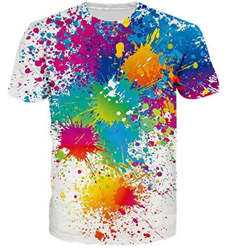 Goodstoworld Galaxy Gato del Espacio Pizza de impresión en 3D T Camisa de los Hombres Verano de Las Mujeres de la Novedad Camiseta de Manga Corta Casuales Tops T Small