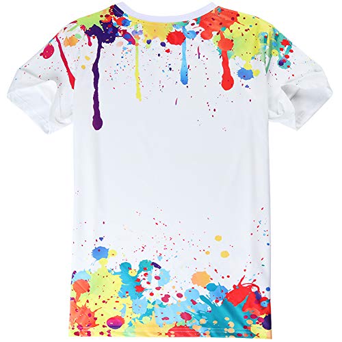 Goodstoworld para Mujer para Hombre Colorido de fusión de Pintura de impresión en 3D Camiseta de Verano de la Novedad Camiseta de Manga Corta Casuales Tops T Grande